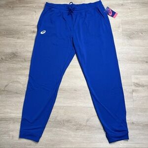 Asics French Terry Athletic Jogger Pants Blue Mens Size L  NWT